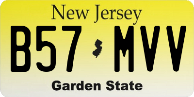 NJ license plate B57MVV
