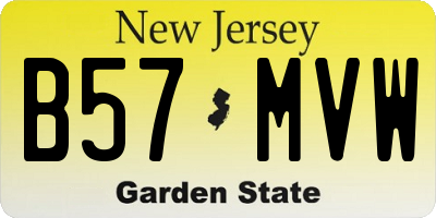 NJ license plate B57MVW