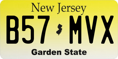 NJ license plate B57MVX