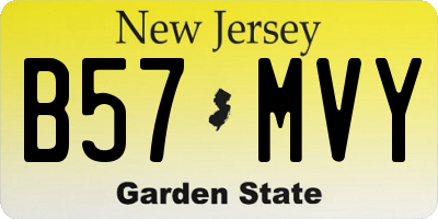 NJ license plate B57MVY