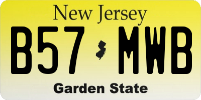 NJ license plate B57MWB
