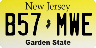NJ license plate B57MWE