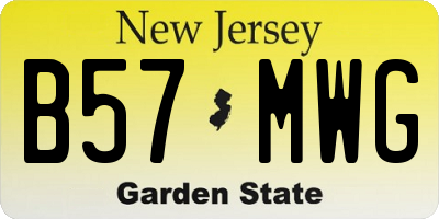 NJ license plate B57MWG