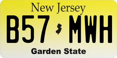 NJ license plate B57MWH