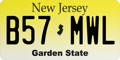 NJ license plate B57MWL
