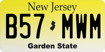 NJ license plate B57MWM