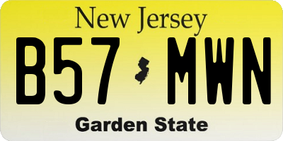 NJ license plate B57MWN