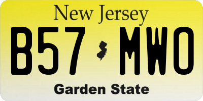 NJ license plate B57MWO