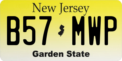 NJ license plate B57MWP