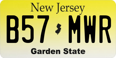 NJ license plate B57MWR