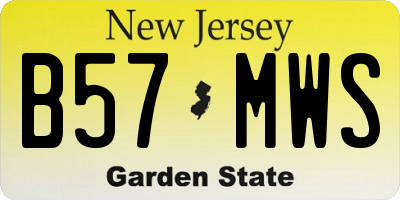 NJ license plate B57MWS