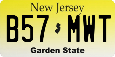 NJ license plate B57MWT
