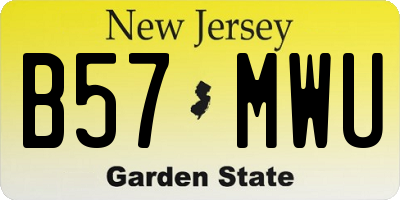 NJ license plate B57MWU