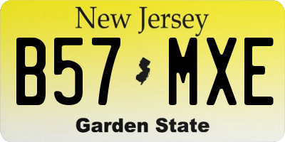 NJ license plate B57MXE