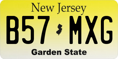 NJ license plate B57MXG