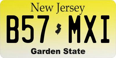 NJ license plate B57MXI