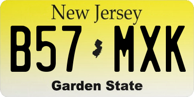 NJ license plate B57MXK