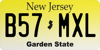 NJ license plate B57MXL