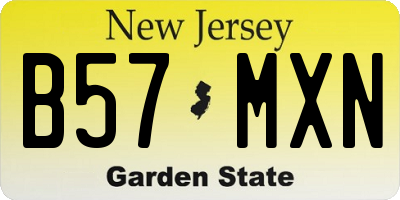 NJ license plate B57MXN