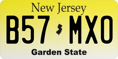 NJ license plate B57MXO