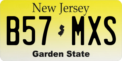 NJ license plate B57MXS