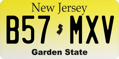 NJ license plate B57MXV