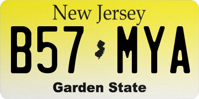 NJ license plate B57MYA