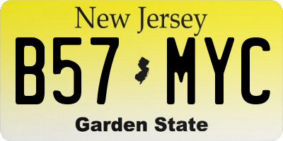 NJ license plate B57MYC