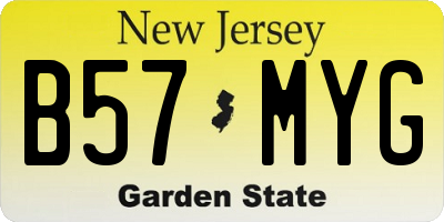 NJ license plate B57MYG