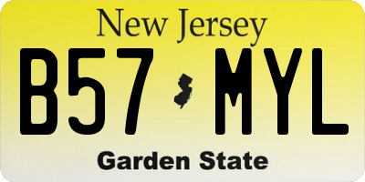 NJ license plate B57MYL