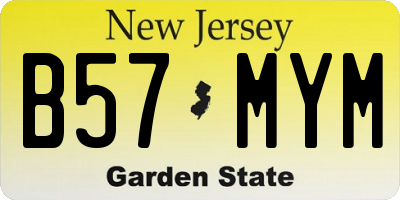 NJ license plate B57MYM