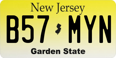 NJ license plate B57MYN