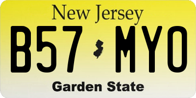 NJ license plate B57MYO