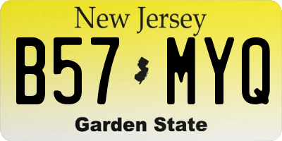 NJ license plate B57MYQ