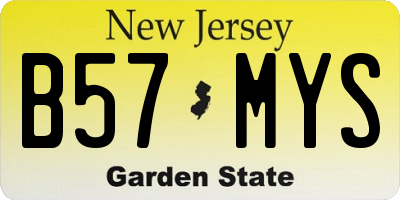 NJ license plate B57MYS