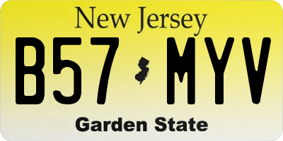 NJ license plate B57MYV