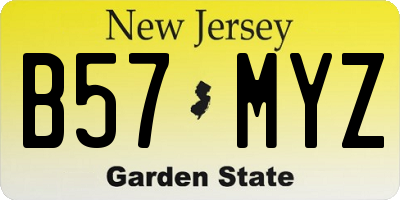 NJ license plate B57MYZ