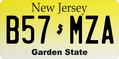 NJ license plate B57MZA
