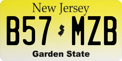 NJ license plate B57MZB