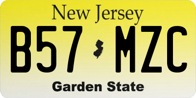 NJ license plate B57MZC