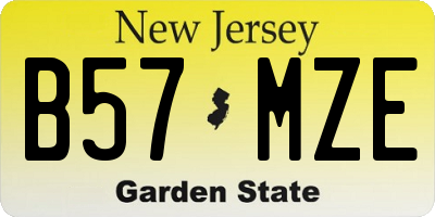 NJ license plate B57MZE