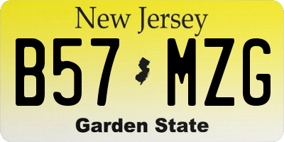 NJ license plate B57MZG