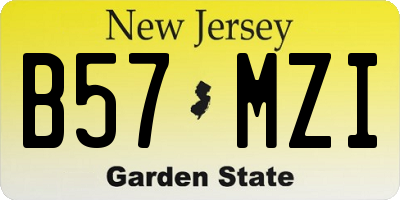NJ license plate B57MZI