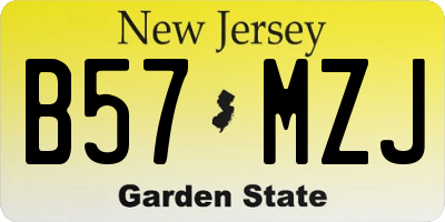 NJ license plate B57MZJ