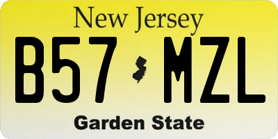 NJ license plate B57MZL