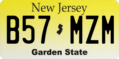 NJ license plate B57MZM