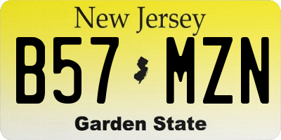 NJ license plate B57MZN
