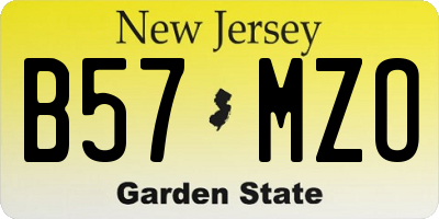 NJ license plate B57MZO