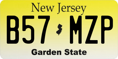 NJ license plate B57MZP