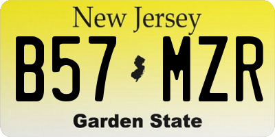 NJ license plate B57MZR